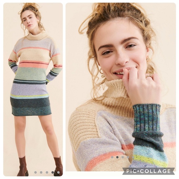 Medium Anthropologie daily practice keep it cool open back cowl sweater dress - Picture 12 of 14